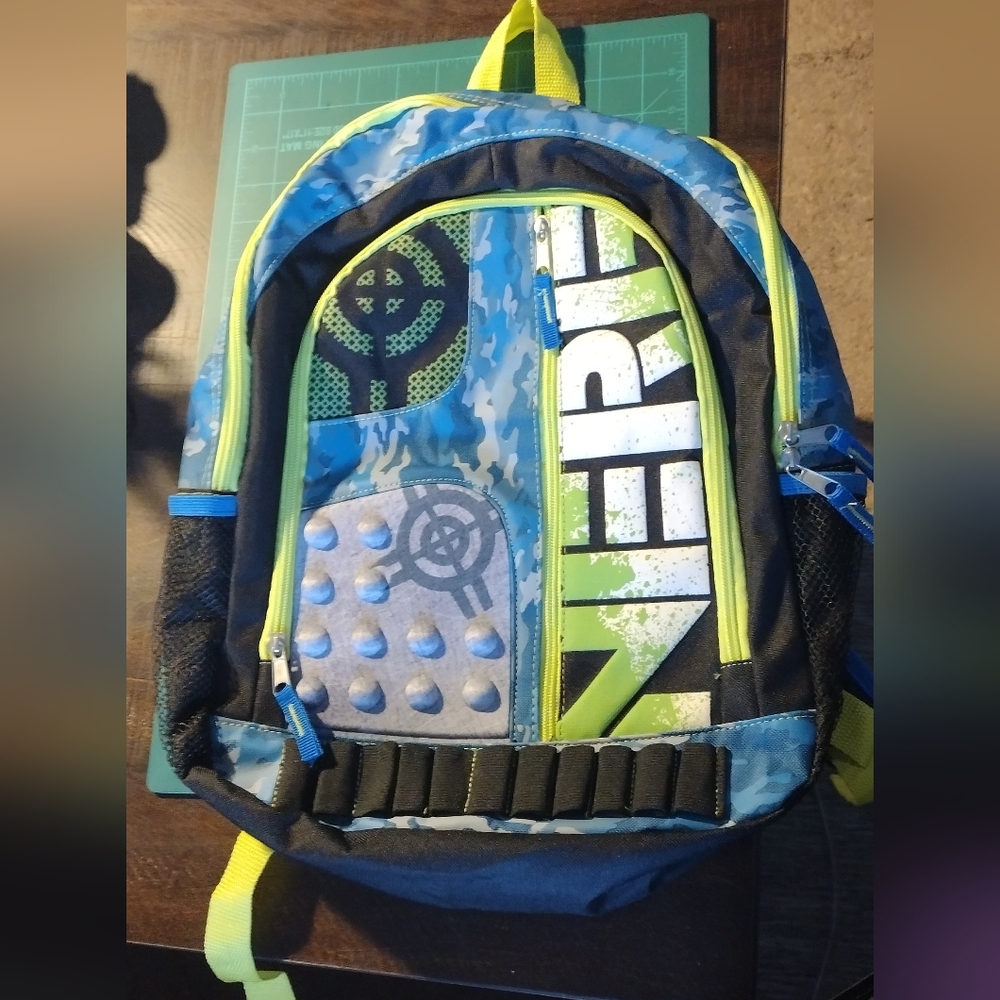 Nerf Backpack Blue and green 16 inches Size Medium